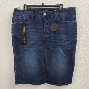 Denim Pencil Stretch Skirt